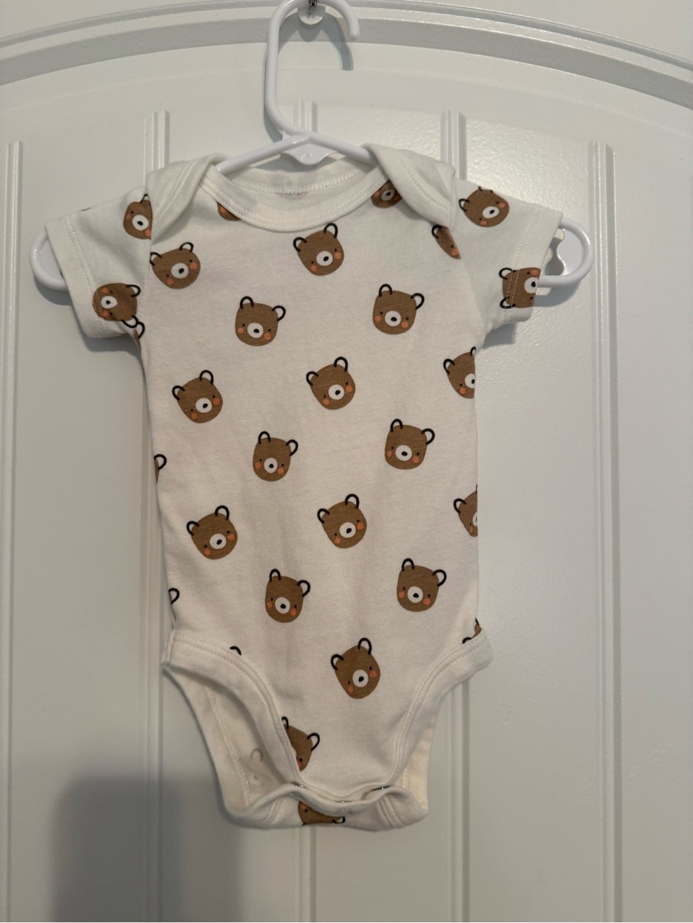 Classic Bear Print Cream Baby One-Piece Bodysuit